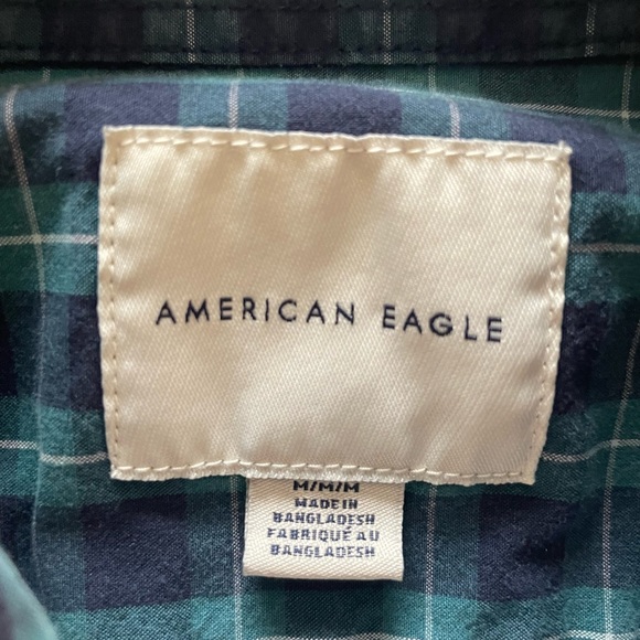 Blue/Green Plaid Long Sleeve Button Down - Picture 3 of 3